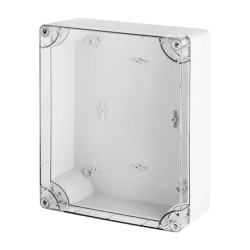 INDUSTRIAL Puszka hermetyczna n/t 270x220x106mm IP65 szara, pokrywa transparentna 2719-01