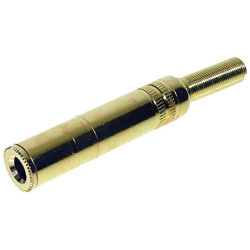 TruComponents 202643 6.35 mm audio jack Connector, straight,Pins:2 Mono Gold