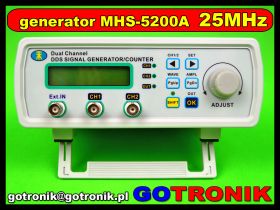 Generator funkcyjny dwukanałowy MHS-5200A 25MHz