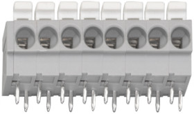 PCB terminal, 8 pole, pitch 5 mm, AWG 20-12, 24 A, push-in cage clamp, gray, 804-108