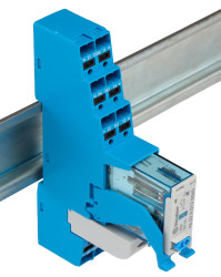 Przekaźnik interfejsowy 12V dc Finder DPDT-2C/0 250/440V ac 8A Szyna DIN bieguny 2 Przekaźnik z interfejsem Wciskane