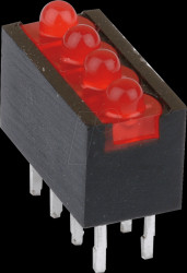 RTZ2040R 4-fold LED array, red, Ø 2mm, upright