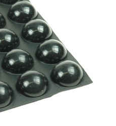 Nóżka; fi15,9; guma; czarny; 8x15,9mm; półkulista; samoprzylepna; RoHS