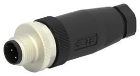 Złącze wielostykowe przemysłowe 4-pinowe M12 Montaż na kablu Wtyczka TE Connectivity