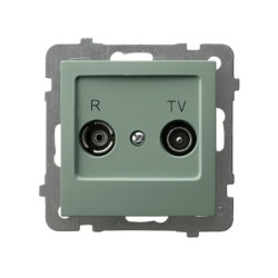 AS Gniazdo RTV przelotowe 10-dB zielony mat GPA-10GP/m/84