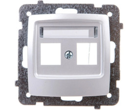 KARO Obudowa gniazda komputerowego podwójnego srebrny perłowy GPK-2S/p/43