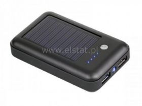 Power Bank, 6000mAh z kablem, solarny, słoneczny