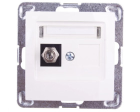 IMPRESJA Gniazdo antenowe pojedyncze typu F ecru GPA-1YF/m/27