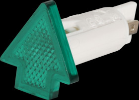 1.69.507.145/1502 Indicator, 28 V, bulb, 10 mm, arrow-shaped, green