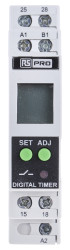 Timer Relay Szyna DIN 24 → 240V ac/dc DPST 2-stykowy RS PRO DPNO 01. s → 999h Wielofunkcyjne funkcyjny