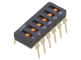 Przełącznik DIP-SWITCH Ilość sekcji 6 ON-OFF 0,025A/24VDC A6T6102