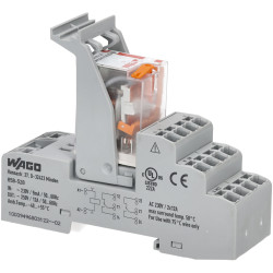 WAGO 858-528 230VAC 12A DPDT-CO DIN Rail Mountable Relay Module