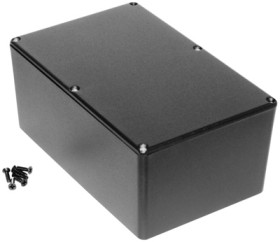 Aluminum die cast enclosure, (L x W x H) 188 x 120 x 82 mm, black (RAL 9005), IP54, 1590EBK