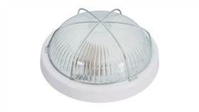 Oprawa Zeta, E27, 100W, Biała-Polipropylen, Klosz Przeźroczysty-Szkło, Ip44,...