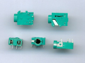 GNIAZDO JACK 3,5mm STEREO POZIOME ZIELONE (ZLJACK GN35-POZ-GR)