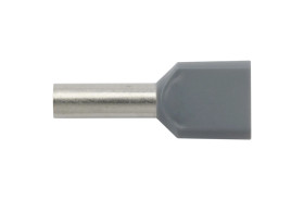 Końcówka tulejkowa izolowana HI 2X4/12 szara E08KH-02020102101 /100szt./