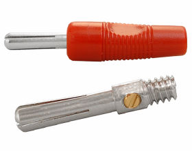 Wtyk banan skręcany czerwony LX 1001czer