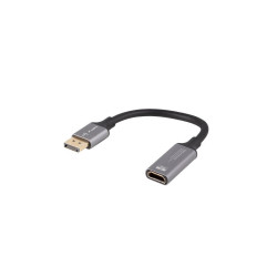 Adapter Displayport(M)-HDMI(F) 4K na kablu 20CM srebrny Lanberg