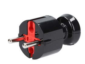 Wtyczka prosta b/u 16A 2P 250V czarna WT-4 CZ