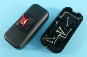 WYŁ.NA KABEL 6A/250V RED 3-PIN PODŚW.