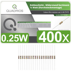 Quadrios 201711P001 Carbon film resistor set Axial lead 0.25W 5% 400 pcs