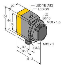 Bezzwrotny czujnik fotoelektryczny Turck QS30ARXH2OQ5 3079175 1 szt.
