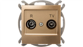 Impresja Gniazdo Antenowe Rtv Zakończeniowe 10Db Złoty Metalik Gpa-10Ypz/M/28