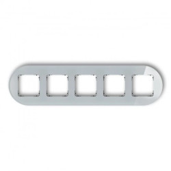 ICON Ramka uniwersalna pięciokrotna okrągła - efekt szkła (ramka: szara spód: czarny) 15-12-IRSO-5