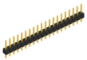 Pin header, 20 pole, pitch 2.54 mm, straight, black, 10048075