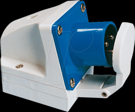 513-6D CEE panel plug, 230 V, 16 A, blue