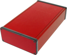 Aluminum enclosure, (L x W x H) 220 x 125 x 52 mm, red, IP54, 1455Q2201RD