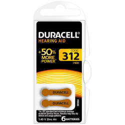 Duracell DA312 Hearing Aid Battery DA312 - Pack of 6