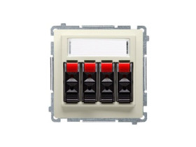 SIMON BASIC Gniazdo głośnikowe poczwórne z polem opisowym (moduł) beż BMGL34.01/12 KONTAKT SIMON
