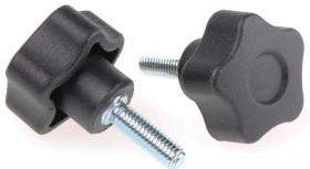 Pokrętło mocujące M5 długość gwintu: 16mm średnica pokrętła 25mm średnica gwintu: 5mm Z wieloma pokrętłami Kołek