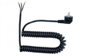 Przewód spiralny z wtyczką kątową 05VVH8-F - 3x1mm2 - 10m - czarny