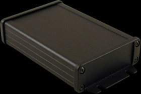Aluminum enclosure, (L x W x H) 120 x 84 x 28 mm, black (RAL 9005), IP65, 1457J1202BK