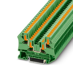 Blok zacisków przelotowych Phoenix Contact poziomy: 1 24 → 10AWGWciskane PTV 4-QUATTRO GN