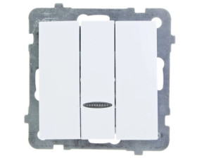 AS Łącznik potrójny z podświetleniem biały ŁP-13GS/m/00