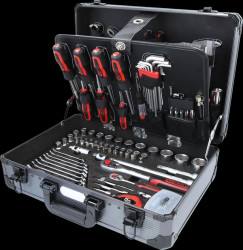 911.0649 1/4" + 1/2" universal tool set, 149 pieces