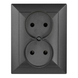 OPAL Gniazdo podwójne b/u grafit GPt-5 Op