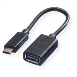 VALUE Kabel USB 3.2 Gen 1, USB Typ C - A, M/F, OTG, VALUE Kabel USB 3.2, USB Typ C - A, M/F, OTG , zwart, 0,15 m