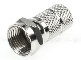 Wtyk F nakręcany na przewód o średnicy 7,2mm (RG6), odlewany