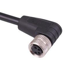 4 Way M8 Prewired Right Angle Female Industrial Circular Connector IP67 3A