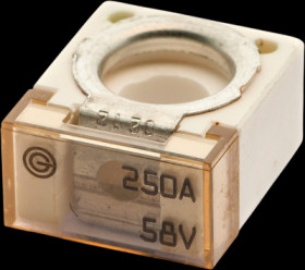 Automotive flat fuse, 250 A, 58 V, (L x W x H) 20 x 11.8 x 23.5 mm, CF250