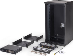 10 inch network kit, 12U, (H x W x D) 595 x 315 x 300 mm, IP20, black, DN-49105-SET
