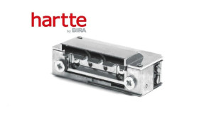 Elektrozaczep Hartte XS00UP-C niskoprądowy wąski z pamięcią i wyślizgiem oraz uniwersalnym zasilaniem 12-24V AC/DC