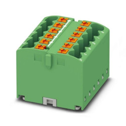 Blok rozdzielczy PTFIX 12X2,5 GN, zielone złącze przemysłowe - 12 punktów przyłączeniowych o przekroju 2,5mm2 /8szt./