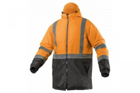 LEDA kurtka ostrzegawcza parka ocieplana pomarańczowa M