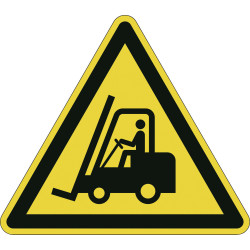 Durable 173404 Symbol Warning Sign, Industrial Trucks, Yellow/Black