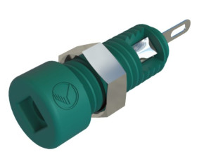 Gniazdo bananowe Żeński Połączenie lutowane typ Gniazdo bananowe Zielony 6A Hirschmann Test & Measurement rozmiar 2mm